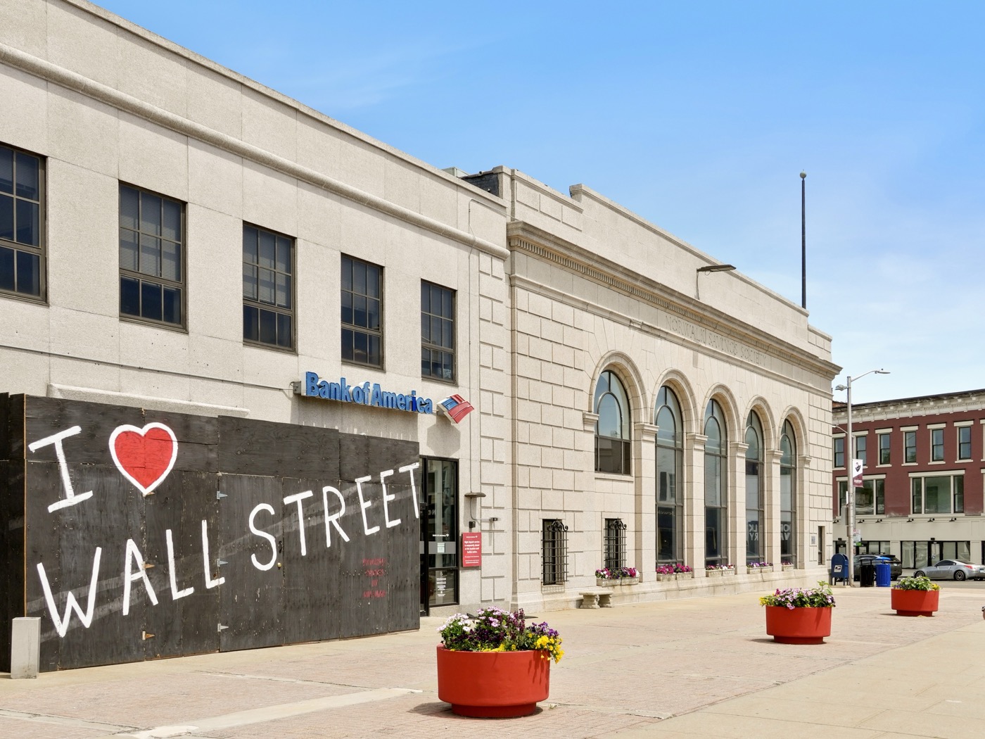 I love Wall Street mural beside 48 Wall Street in Norwalk
